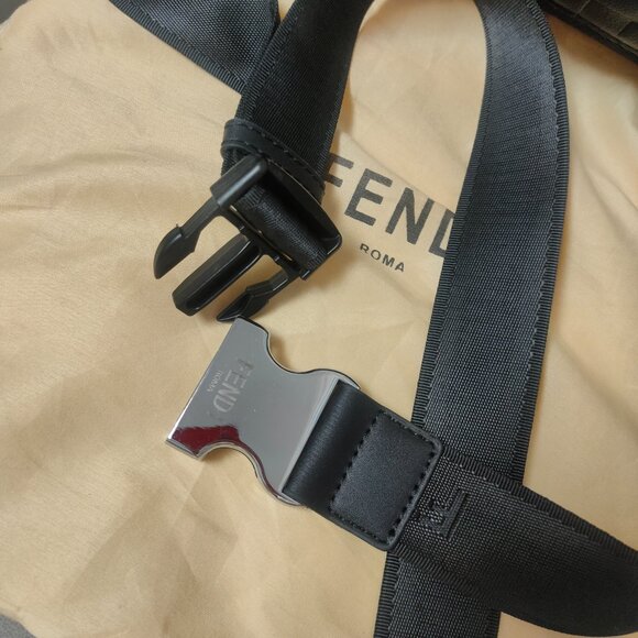 Fendi Black Embossed Waist Bag - Picture 7 of 12